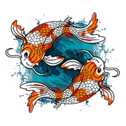 Koi fish symbol icon