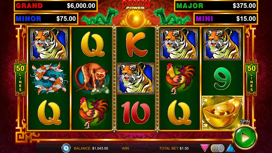 Golden ingot scatter symbols triggering 8 free spins in Dragon Link online pokie